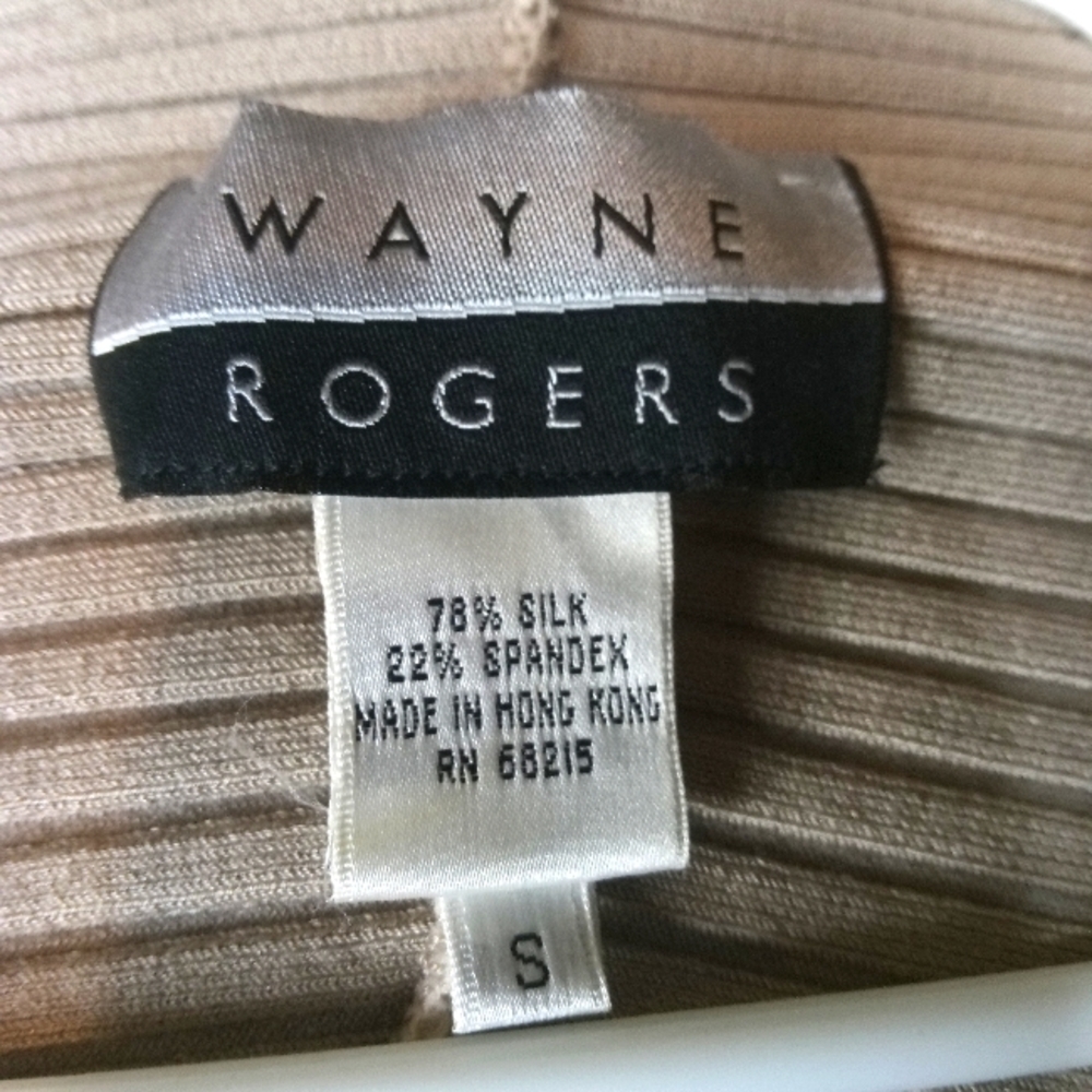 Beautiful RARE Vintage "Wayne Rogers" Silk ribbed top NWOT women's size small - Picture 4 of 6